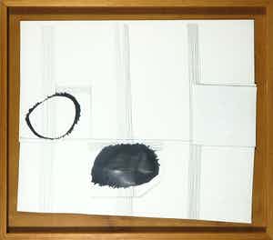 Sylvie Jonkers - Grafiet en collage, Zonder titel - Ingelijst verkocht voor € 35!