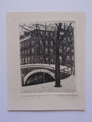 Sal Meijer - (1877-1965) - Ets Reguliersgracht- 1930 kopen? Bied vanaf 70!