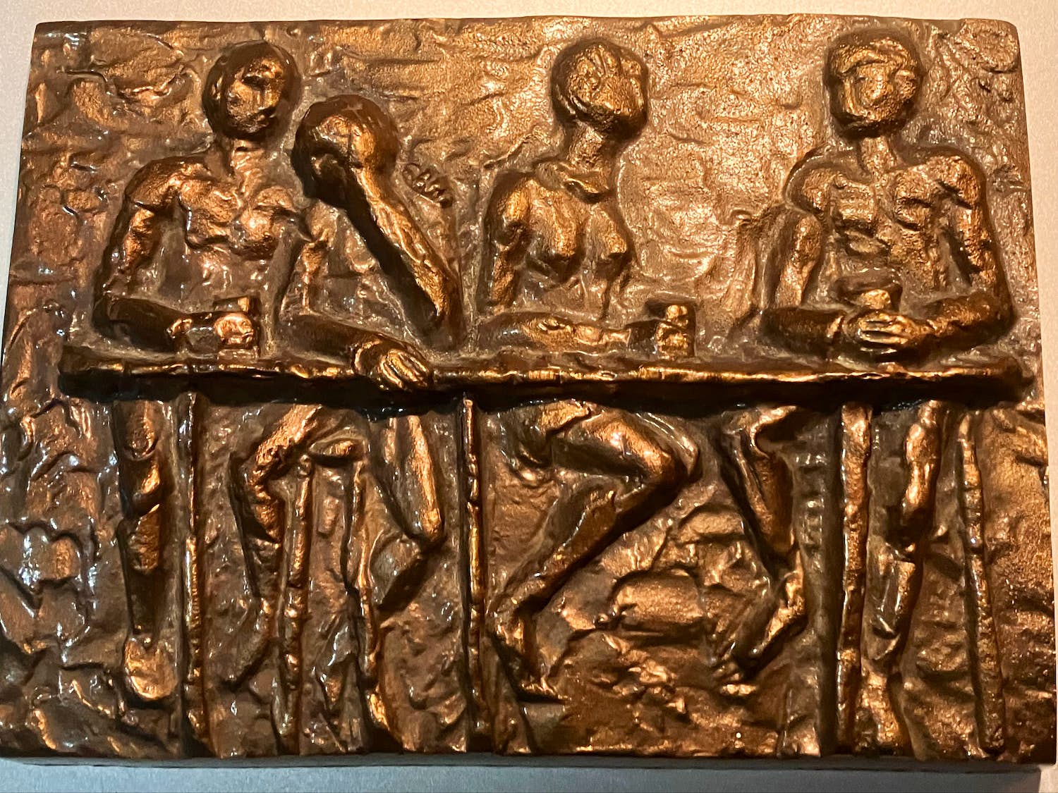 Brons (Onbekend) - Café tafereel verkocht voor € 79!