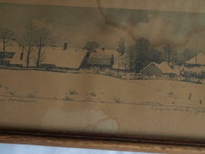 Jan Voerman (jr.) - Ingelijste litho, “Laren, Oosterend” , Winterlandschap – gesigneerd - 1946 kopen? Bied vanaf 1!