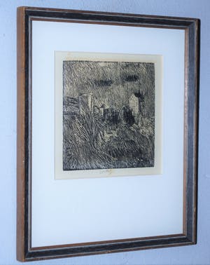 Werner Wittig - Houtsnede landschap kopen? Bied vanaf 30!