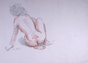 Jan Sluijters (jr.) - Krijttekening, Poserend naakt kopen? Bied vanaf 1!
