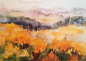 Niet of onleesbaar gesigneerd - een Toscaans landschap verkocht voor € 1!