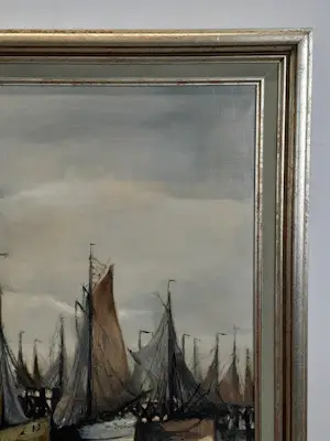 Gustave Helinck - Impressionistisch Zeezicht met Zeilboten kopen? Bied vanaf 575!