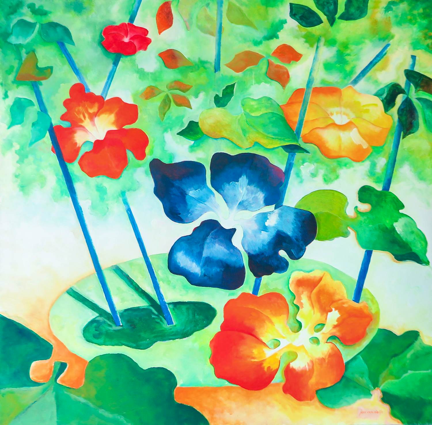 Jan van Delft - Acryl op doek, Tuin 2 (zeer groot) kopen? Bied vanaf 250!