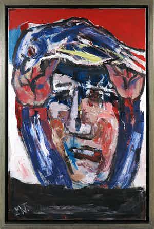 Martin van Wordragen - Olieverf op doek, Man uit de Zee - Ingelijst (Groot) verkocht voor € 400!