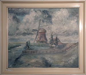 Peter Teeling - Molen de Woudaap – Krommeniedijk - olieverf 1962 (ingelijst) kopen? Bied vanaf 50!