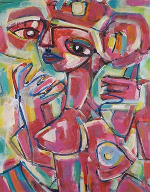 Christine Spierings - Olieverf op doek, Look at me kopen? Bied vanaf 60!