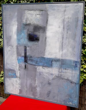 Jan van der Ster - Abstracte compositie, acrylverf op doek (ingelijst, groot) kopen? Bied vanaf 395!