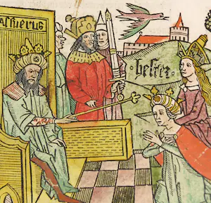 Anton Koberger - Wiegedruk en houtsnede, Blad uit de 9e Duitse Bijbel CCXLIIII kopen? Bied vanaf 80!