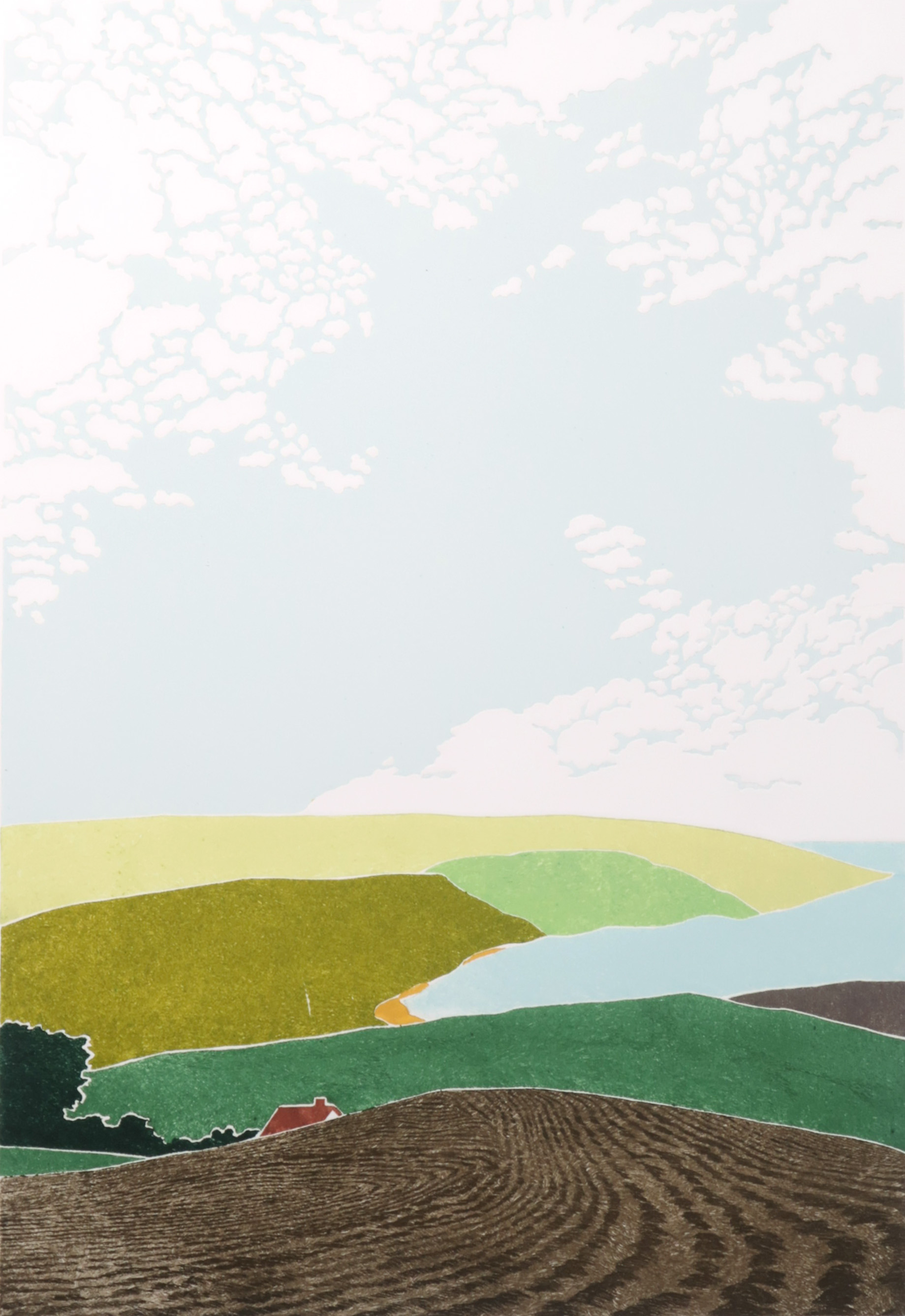 Barbara Newcomb - Kleurenlitho en blinddruk, Fairweather I - Ingelijst kopen? Bied vanaf 50!