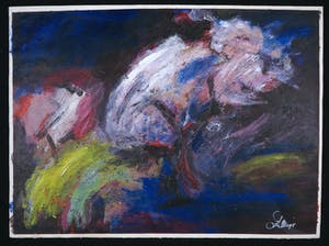 Franscz Witte - Gemengde techniek op geschept papier, Groeisels kopen? Bied vanaf 1!