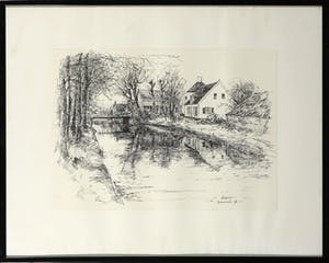 Jan Rodrigo - Oost-Indische inkt, Bunnik - Ingelijst kopen? Bied vanaf 10!