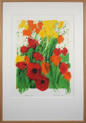 Ellen Meuwese - Zeefdruk, Klaprozen - Ingelijst kopen? Bied vanaf 1!