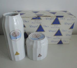 Royal Dux - porseleinen set van vaas en dekselpotje kopen? Bied vanaf 30!