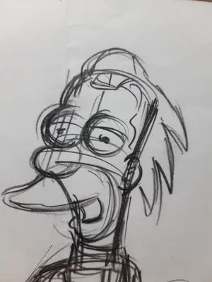 Matt Groening - originele productietekening The Simpsons Lenny, ingelijst + Certificaat kopen? Bied vanaf 75!