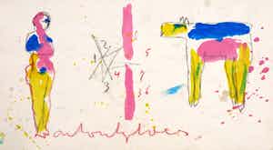 Anton Heyboer - Gemengde techniek op papier, Zonder titel verkocht voor € 150!