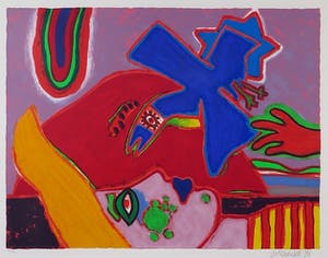 Corneille - Zeefdruk, Femme avec l'oiseau - Ingelijst kopen? Bied vanaf 260!