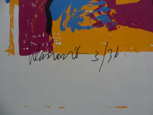 Peter Klashorst - Zeefdruk, titel. 'De verbaasde koe kopen? Bied vanaf 35!