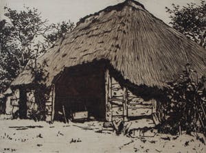 Willem Witsen - Ets/Aquatint: Open schuur in de zon kopen? Bied vanaf 150!