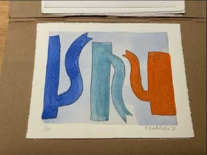 Klaas Gubbels - met aquarel ingekleurde ets - 2 kopen? Bied vanaf 345!