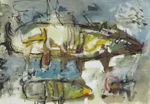 Helen Nieuwendijk - Gemengde techniek op papier, Zonder titel - Ingelijst kopen? Bied vanaf 50!