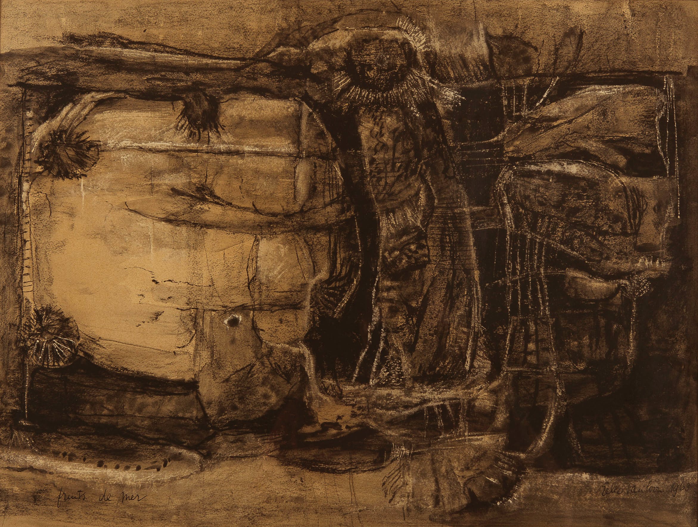 Eelco Glastra van Loon - Fruits de Mer - Houtskool en inkt op papier - BKR Amsterdam kopen? Bied vanaf 10!