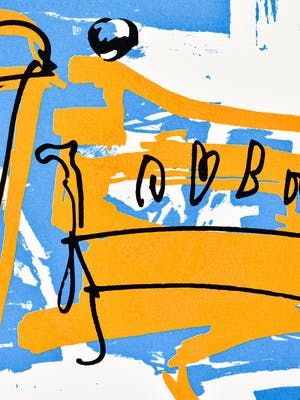 Arthur Bernard - blauw, oranje abstract kopen? Bied vanaf 50!