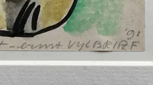 Ernst Vijlbrief - aquarel - zelfportret - 1991 - gesigneerd kopen? Bied vanaf 55!