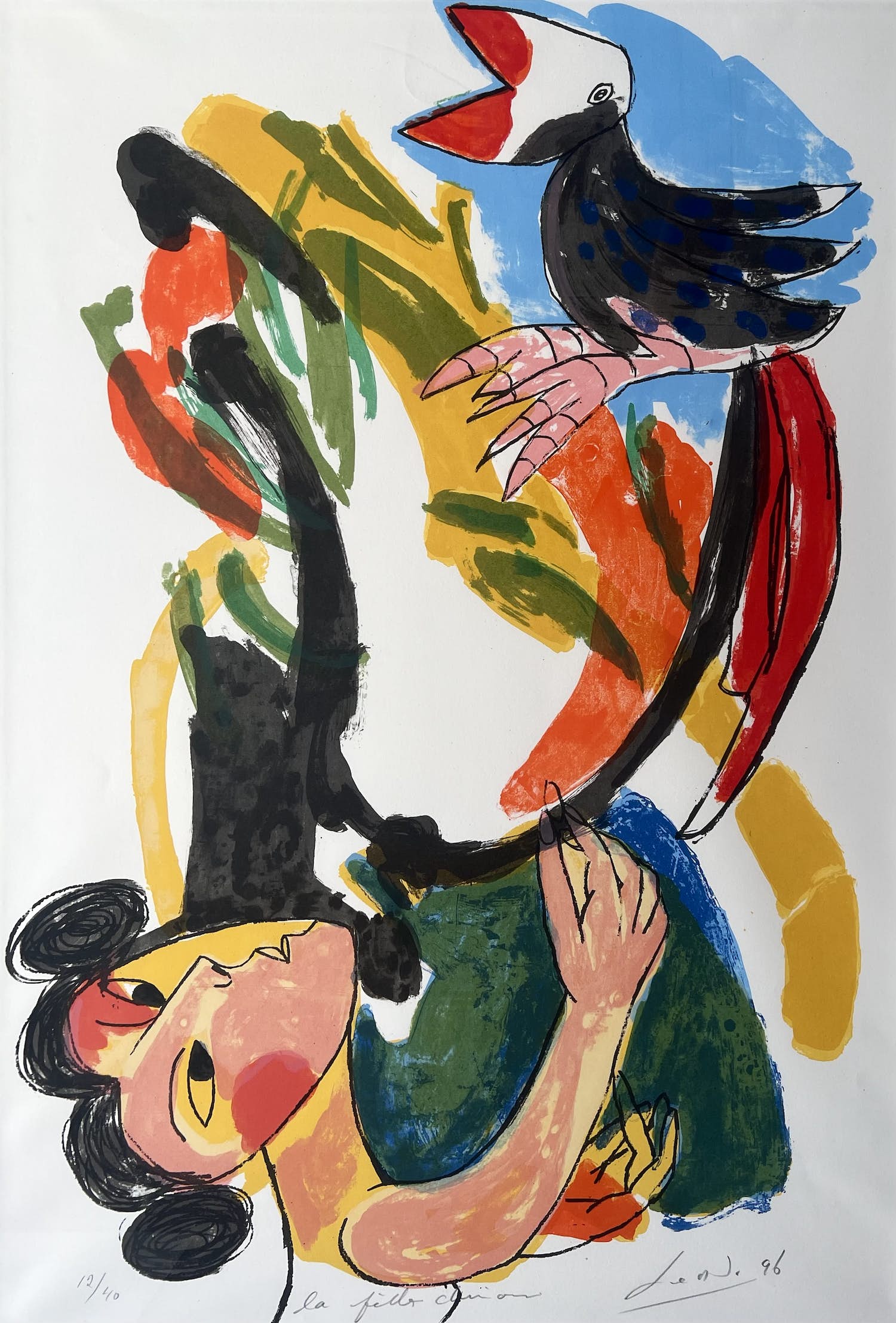 John Lie a Fo - Handgesigneerde zeefdruk | 'La Fille Chinoise' | 1996 (GROOT & INGELIJST) kopen? Bied vanaf 1!