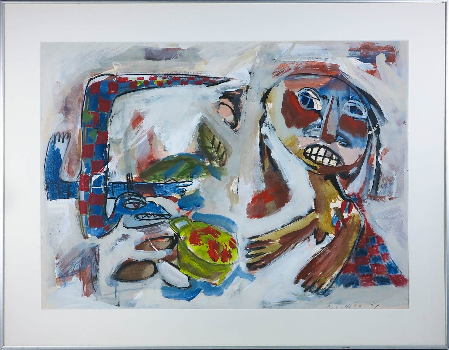 John Lie a Fo - Gouache op papier, De bezwering - Ingelijst kopen? Bied vanaf 150!