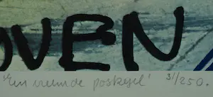 Har Sanders - Ingelijste zeefdruk, Een vreemde postzegel – 1979 – Lijst, 51 x 71 cm kopen? Bied vanaf 40!