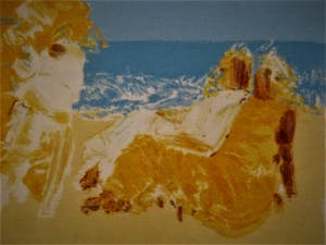 Wil Willemsen - Zeer kleine Oplage (18/20) zeefdruk "aan het strand" gesigneerd kopen? Bied vanaf 20!