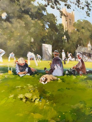 John Haskins - Cricket op een zomerse dag, groot formaat kopen? Bied vanaf 500!