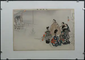 Niet of onleesbaar gesigneerd - Houtdruk, Japanse Prent met verschillende figuren kopen? Bied vanaf 1!