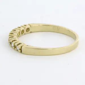 BWG gele rij ring bezet met briljant geslepen diamant 0.10ct - G/H - VS/SI kopen? Bied vanaf 150!