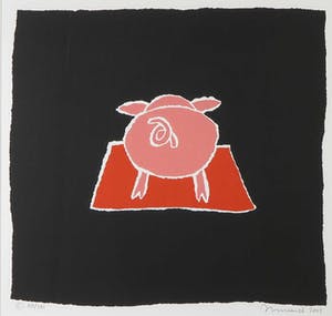 Hans Innemee - Zeefdruk, Pig - Ingelijst kopen? Bied vanaf 70!