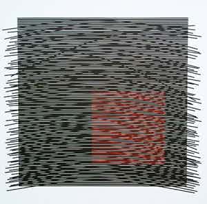 Jesus Rafael Soto - Carré virtuel rouge a droite, zeefdruk - Laatste keer! verkocht voor € 475!