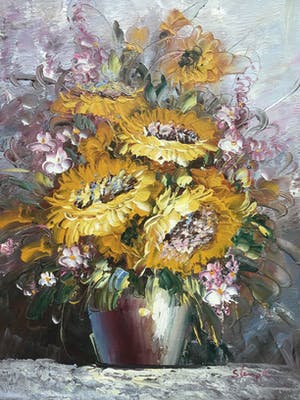 Niet of onleesbaar gesigneerd - Bloemen in pot. kopen? Bied vanaf 1!