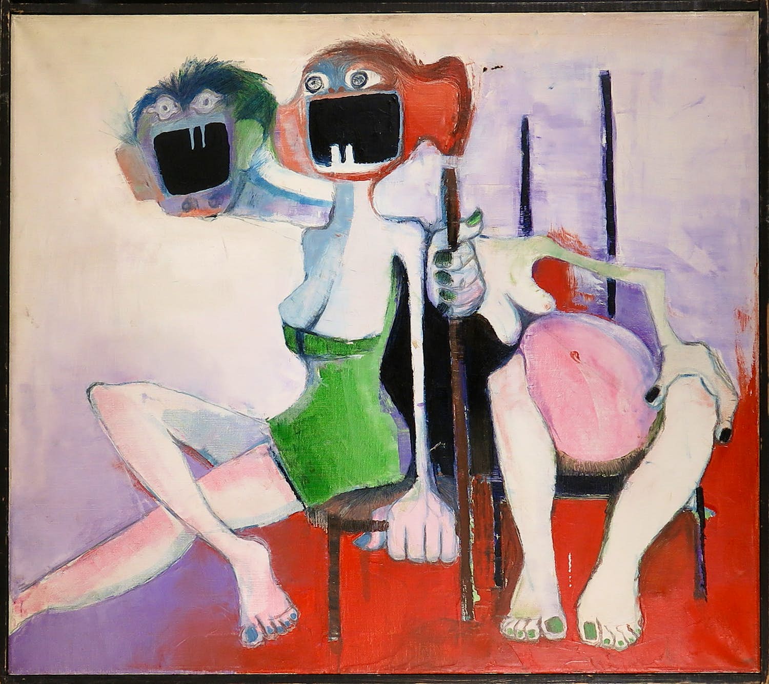 Gerrit van Dijk - Olieverf op doek, De Tv-kijkers - Ingelijst kopen? Bied vanaf 1!