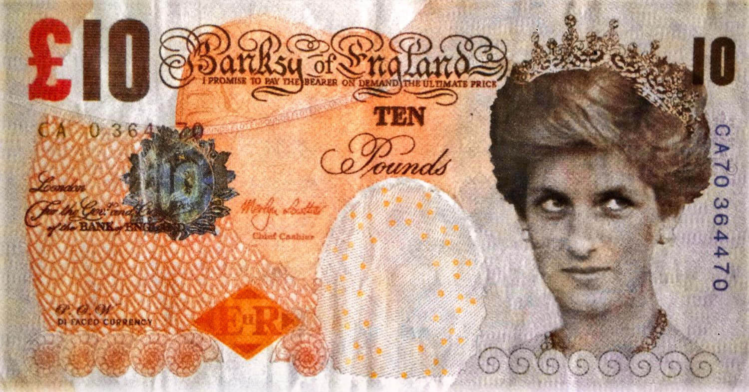 Banksy - Di-Faced tenner kopen? Bied vanaf 200!