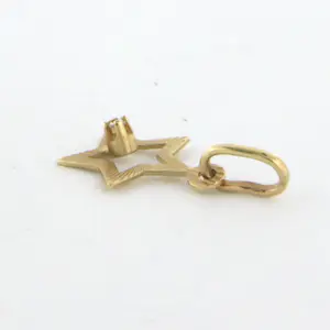 14k geel gouden hanger in een vorm van een ster met single cut diamant kopen? Bied vanaf 35!