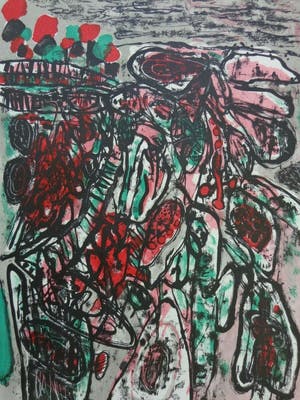 Corneille - ABSTRACTIE / KLEURLITHO / 90x63cm / SIG / 1963 kopen? Bied vanaf 295!