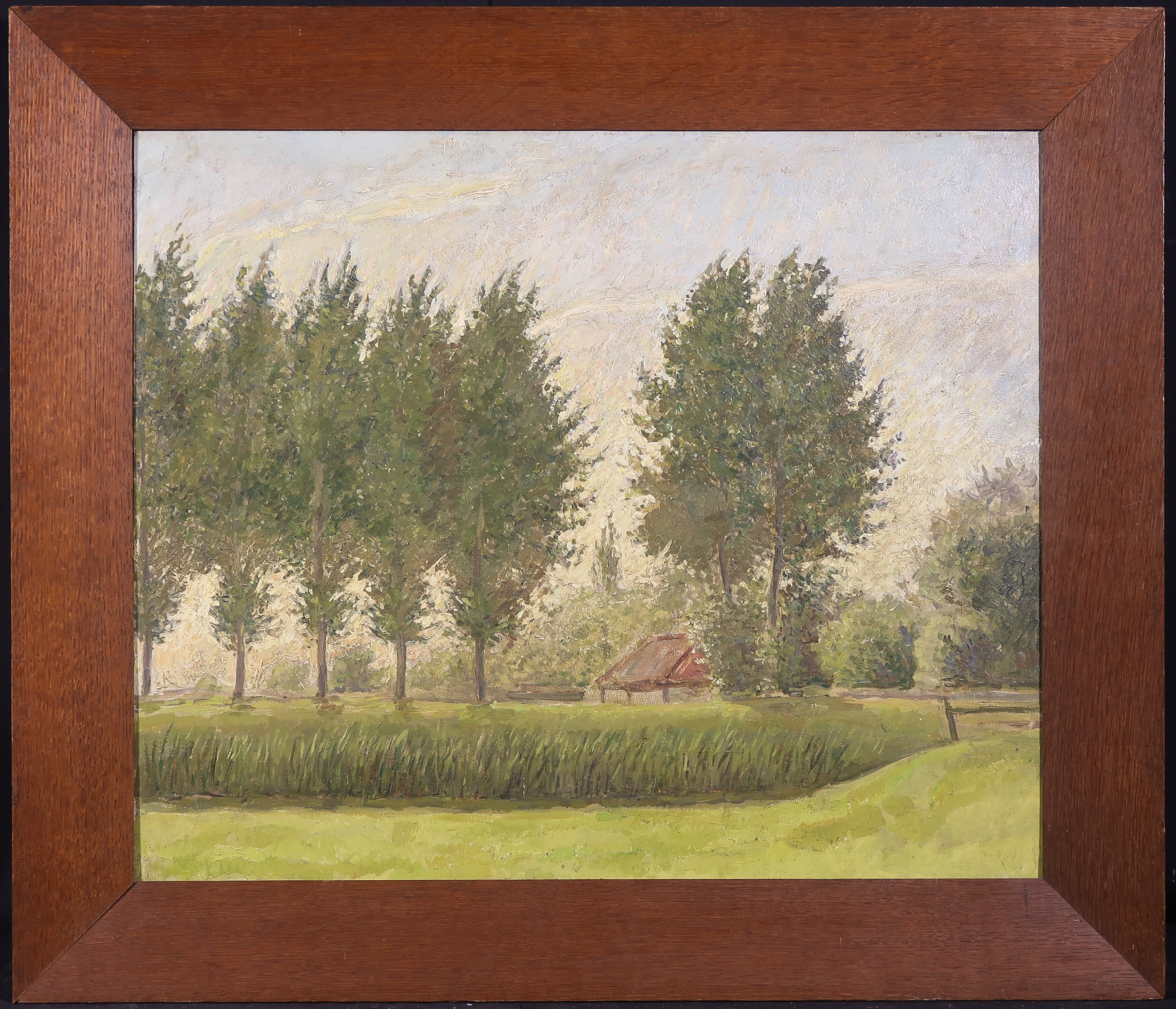 Antonie Wijnstroom - Olieverf op board, Landschap - Ingelijst kopen? Bied vanaf 1!