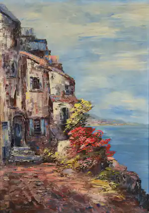 Pierre Jacobs - Huisjes aan zee, La Mortola in Italië verkocht voor € 90!