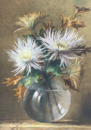 Buy Cyriacus Bleys - B1924-1, pastel, vaas met bloemen? Bid from 74!