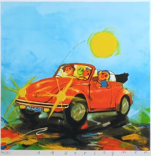 Ad Verstijnen - Zeefdruk, Kever - Ingelijst kopen? Bied vanaf 1!