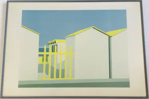 Vittorio Stoppa - strand Knokke | offsetlitho - ingelijst kopen? Bied vanaf 19!
