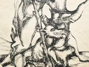 AcheterOssip Zadkine - Grote omstreeks 1930 lithografie op papier - zonder titel - potloodgesigneerd? Enchérissez de 50!