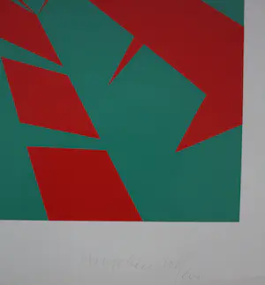 Peter Struycken - zeefdruk: geometrische compositie - 1966 kopen? Bied vanaf 275!